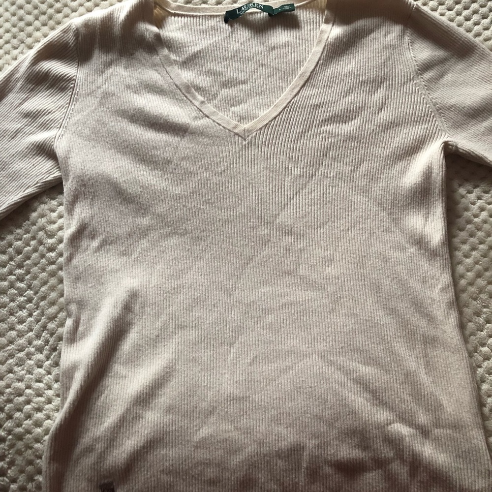 RALPH LAUREN BEIGE V-NECK